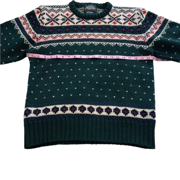 Beaver Canoe Fair Isle Vintage Knit Shetland Wool Sweater - Size Medium - Picture 6 of 9